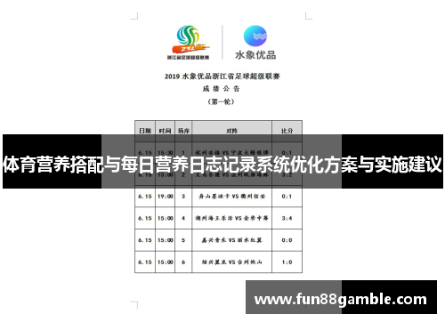 体育营养搭配与每日营养日志记录系统优化方案与实施建议